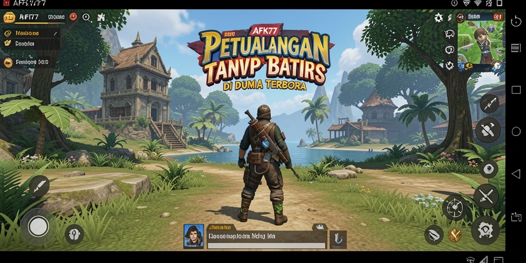 Screenshot AFK77 menampilkan pemain menjelajahi dunia terbuka.
