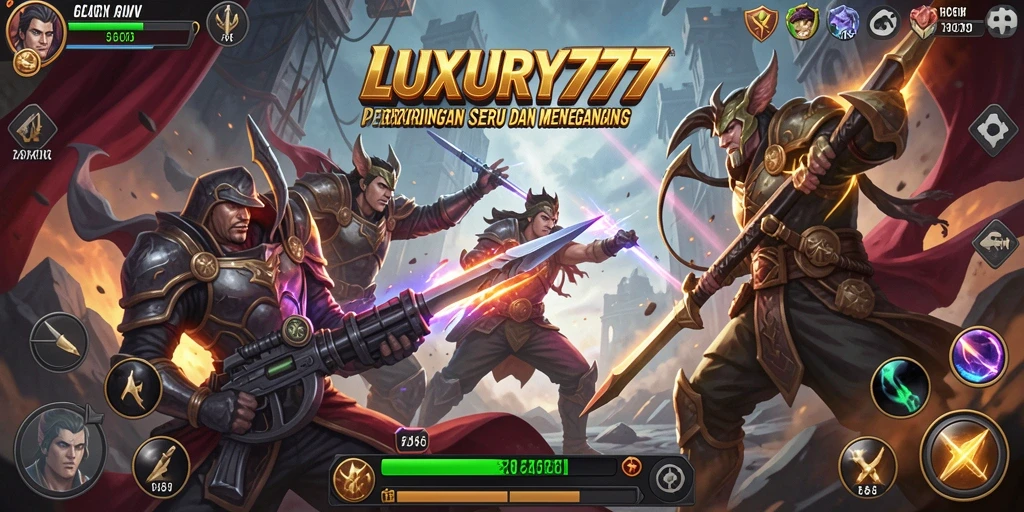 Screenshot gameplay dari LUXURY777 menampilkan aksi pertarungan yang mendebarkan.