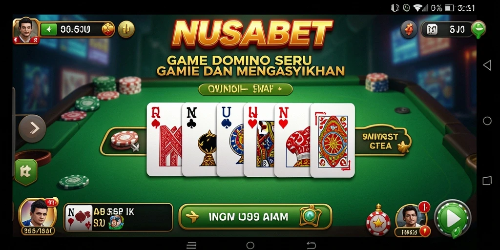 Tampilan gameplay seru dari NUSABET dalam permainan Domino.