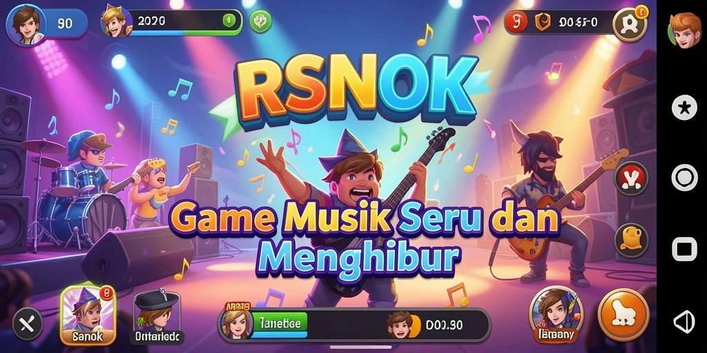 Screenshot gameplay RSNOK menampilkan pemain menikmati permainan musik.