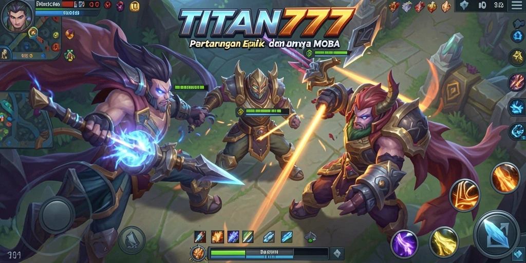 Screenshot gameplay TITAN777 yang menunjukkan aksi pertarungan seru.